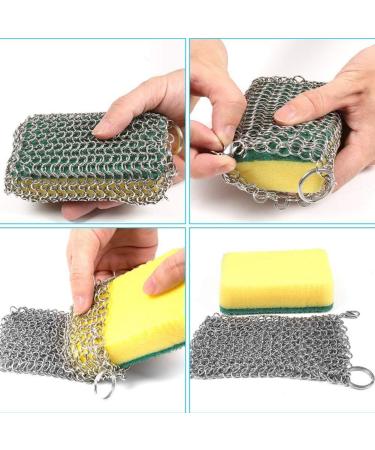 Cast Iron Cleaner Cast Iron Skillet Cleaner Chainmail Stainless Steel 316L Pot Cookware Chainmail Scrubber Skillet Scraper 1Pc Silver - Buy Online on GoSupps.com