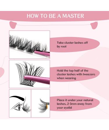 Lash Clusters 72 Pcs Individual Volume Eyelashes Look Super Thin Band (Volume-C-16mm) - Buy Online on GoSupps.com