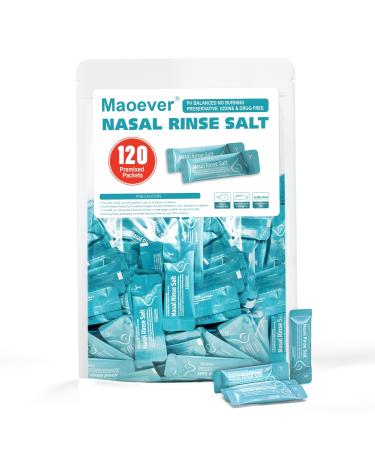 MAOEVER 120 Saline Packets Neti Pot Salt Packets Individually Wrapped Saline Packets for Neti Pots Nasal Irrigation and Squeeze Bottles & Sinus Relief | Sinus Care (Light Green 120L) Light Green 120L