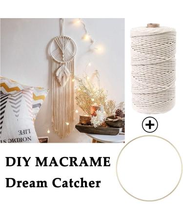 152pcs Macrame Kit for Beginners - 3mm x 220yards Natural Cotton Cord with Supplies for Macrame Plant Hanger - Wooden Beads, Rings, Sticks, Metal Rings - Buy Online on GoSupps.com