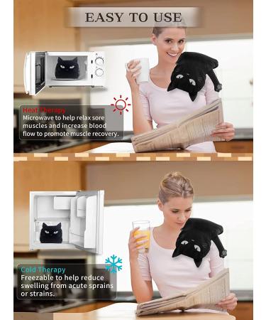 Microwave Heating Pad for Pain Relief  9" x 17" Microwave Heating Pads for Cramps  Back Pain  Neck Shoulder  Knee  Muscles  Joints  Microwavable Heating Pads Natural Heat Pack Moist Heat  Black Cat Black cat - 1 - Buy Online on GoSupps.com