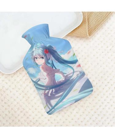 Anime Girl Hot Water Bottle with Plush Cover - Hand Warmer for Adults & Kids | 26.5x15.3cm - Perfect for Cozy Nights - Buy Online on GoSupps.com