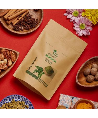 Aura Green Moringa Powder Organic 3.5oz | Non-GMO Superfood High Protein Boost Energy & Immunity Pure USDA Certified Moringa Leaf Powder - Buy Online on GoSupps.com