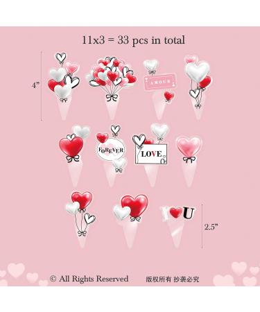 Red White Black Love Heart Cupcake Topper for Valentines Day Decoration Engagement Proposal Wedding Party Supplies - Buy Online on GoSupps.com