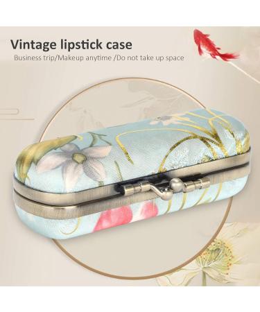 Yinhing Vintage Lipstick Holder Case with Mirror | Mini Cosmetic Storage Box | Floral Lip Gloss Purse & Jewelry Organizer for Ladies - Buy Online on GoSupps.com