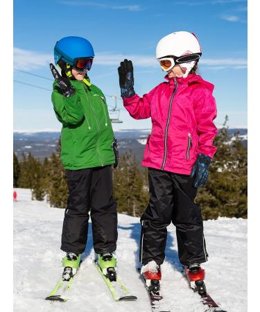 SATINIOR Kids Winter Ski Gloves - Windproof Snow Gloves for Outdoor Activities - 2 Pairs, Unisex Lining, Black/Blue - Buy Online on GoSupps.com