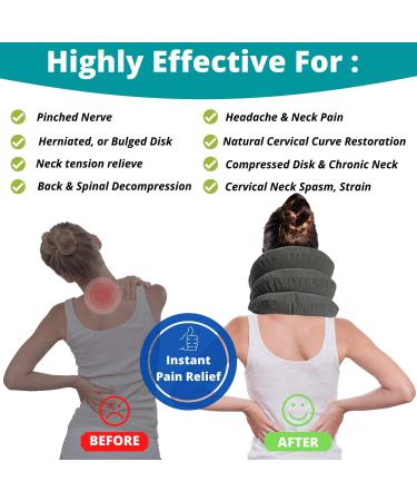 Medized Inflatable Cervical Neck Traction Device - Adjustable Gray Collar for Spine Alignment & Neck Pain Relief - International Shipping Available - Buy Online on GoSupps.com