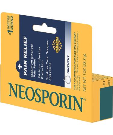 Neosporin Maximum-Strength Pain Relief Antibiotic Ointment 1 oz - Buy Online on GoSupps.com
