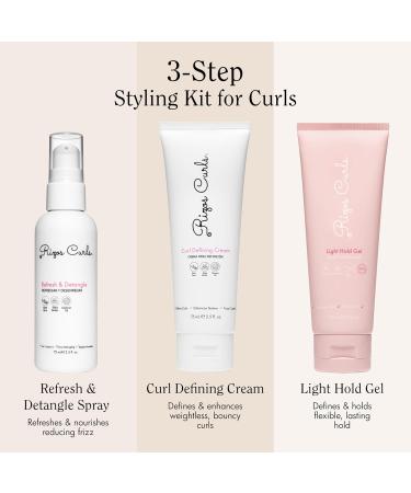 Buy Rizos Curls 3-Step Styling Kit | Enhance Define & Add Volume to Curls | Frizz Control & Shine - International Shipping Available - Buy Online on GoSupps.com