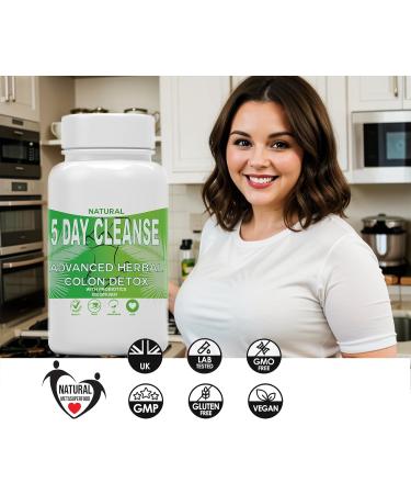 5 Day Rapid Colon Detox & Cleanse | 30 Vegan Capsules | Natural Laxative with Probiotic | Constipation Bloating Gut Detox Relief | All Natural Ingredients Vitamins | Gluten Free | Easy to Swallow 30 count (Pack of 1) - Buy Online on GoSupps.com