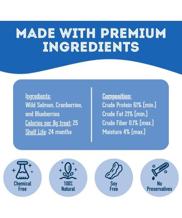 The Granville Island Pet Treatery|Dehydrated Protein Salmon Cranberry & Blueberry Treat for Dogs & Cats Slowly Dehydrated Raw Single Ingredient Maintain Nurtients Vitamins Healthy Oils 80g Salmon with Blueberry & Cranberry 80 g (Pack of 1) - Buy Online on GoSupps.com