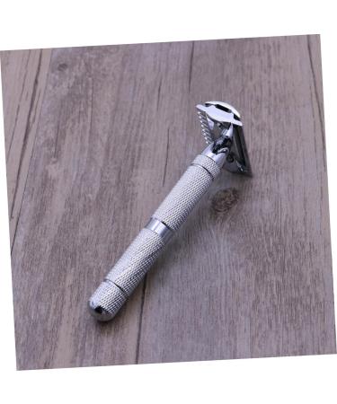 Shop Minkissy Steel Safety Razor for Men - Premium Quality Silver Double Edge Razor with Solid Wood Handle for Home Use - Buy Online on GoSupps.com