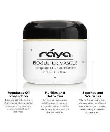 Raya Bio-Sulfur Masque | Deep Cleansing Facial Clay Mask for Oily Skin | Exfoliating Face Pack with Vitamin-B & Bio Sulfur | Control Breakouts & Oiliness - Buy Online on GoSupps.com