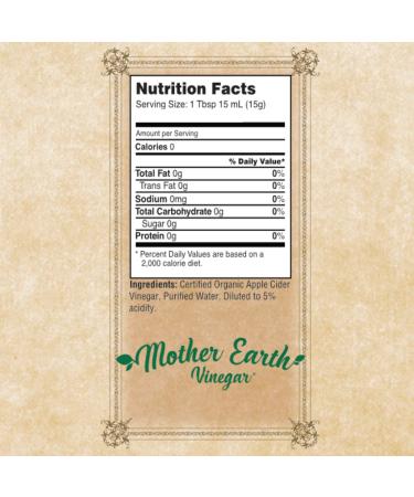 Mother Earth Organic Apple Cider Vinegar with The Mother | 2/16 oz Glass Bottles - Buy Online on GoSupps.com