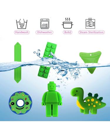 Sensory Chewing Chains - 6 Food-Safe Silicone Biting Toys for Kids | Oral Motor Aid for ADHD & Teething - Green - Buy Online on GoSupps.com
