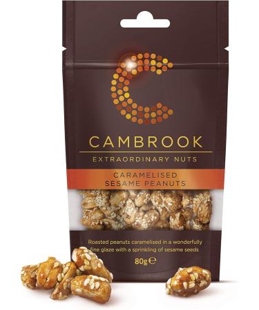 Cambrook Caramelised Sesame Peanuts - 80g Bag | Premium Quality, Gluten-Free, Vegetarian Nuts - Buy Online on GoSupps.com