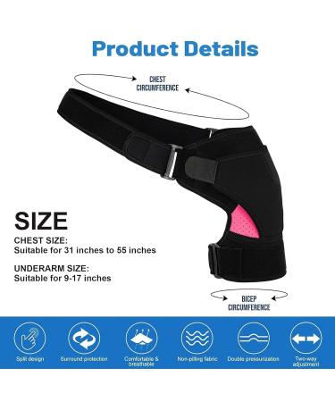 JCTRRJ Shoulder Bandage for Women | Orthosis & Support | Pain Relief & Injury Prevention | Pink Shoulder Warmer - Buy Online on GoSupps.com