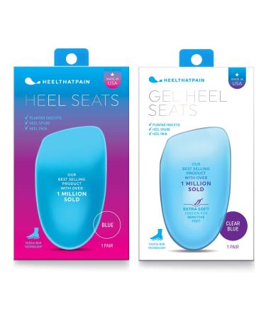 Heel That Pain Sensitive Feet Starter Kit - Gel and Original Heel Seats Foot Orthotic Inserts - Heel Cups Insoles for Plantar Fasciitis  Heel Spurs  and Heel Pain  Large (W: 10.5-13  M: 8.5-12)