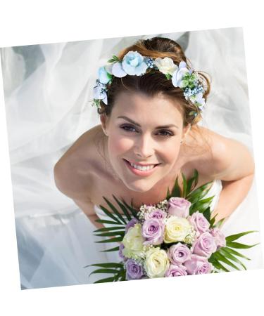 MAGICLULU Bridal Wreath Tiara Blue Tiara Hair Accessory for Girls Wedding Hair Garland Simple Garland for Women Wedding Hair Wreath Party Decor Baby Flower Child Bohemia Makeup Silk Cloth - Buy Online on GoSupps.com