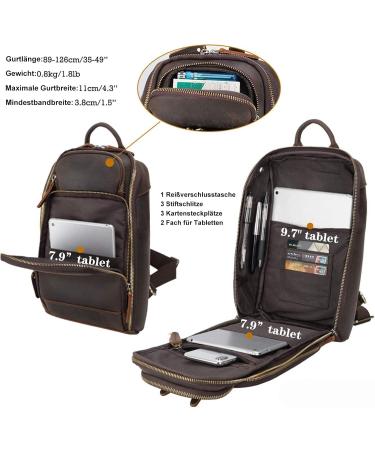 Tiding Men's Leather Shoulder Bag | Crossbody Sling Bag for Outdoor School Sports & Travel - Brown #01 - Buy Online on GoSupps.com