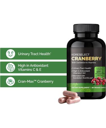 KORESELECT Cranberry 17,000mg UTI Relief & Antioxidant Supplement - 60 Vegan Capsules - Buy Online on GoSupps.com
