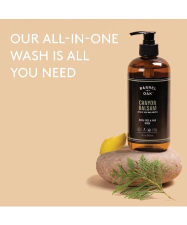 Barrel and Oak All-In-One Body Wash for Men | Essential Oil Soap for Hair Face & Body | Fir Needle & Citrus Zest Blend | 16 oz - Buy Online on GoSupps.com