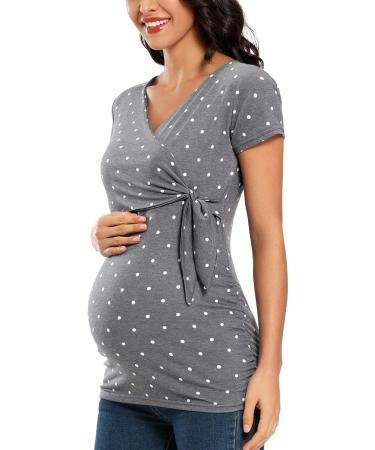 Love2Mi Maternity Breastfeeding Top - Long Sleeve V-Neck - Floral Design | Size L - Buy Online on GoSupps.com