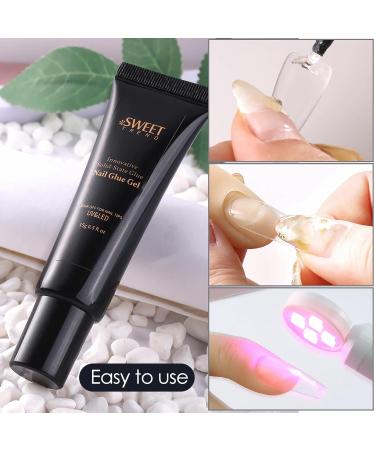 Solid Nail Glue Gel 15g*2pcs - Upgrade UV Rhinestone Glue | Extra Strong & Easy to Use for Nail Salons and Home DIY - Buy Online on GoSupps.com