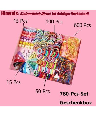 Arlando Girls Hair Accessories Set 780 PCS Baby Hair Ties Clips & Rubber Bands | International Shipping - Buy Online on GoSupps.com