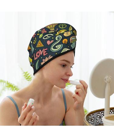 Colorful Hippie Microfiber Hair Towel - Super Absorbent Quick Dry Wrap for Long Curly & Thick Hair - Buy Online on GoSupps.com