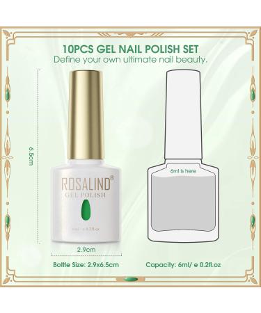 ROSALIND UV Nail Polish Set 10 Colours Shellac Nail Polish Gel Nail Polish Set Colour Gel for Gel Nails UV LED Soak Off Nail Gel Polish 6 ml Valentine's Day 02 - Buy Online on GoSupps.com