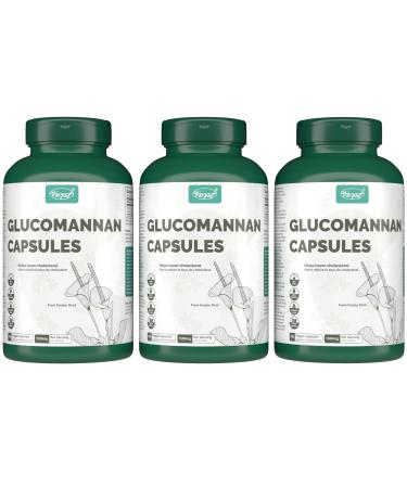 VORST Glucomannan 1500mg Per Serving (500mg Per Capsule) 180 Vegan Capsules | Konjac Root Extract Powder Pills | 3 Bottles 540 count (Pack of 1)