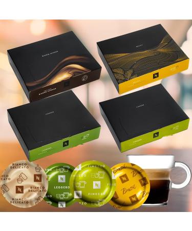 Pro Capsules Mild Assortment - 200 Coffee Pods Bianco Delicato Leggero Finezzo Brazilian Origin Flavors | For Commercial Machine - Buy Online on GoSupps.com