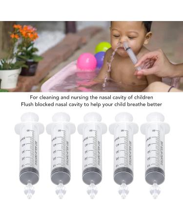 Salalis 5Pcs Nasal Syringe - Safe Silicone Tip Baby Nasal Aspirator for Infants & Kids (60ml) - Buy Online on GoSupps.com