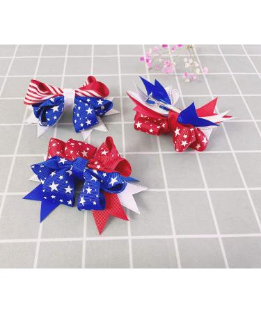 3-Piece Patriotic Hair Clips Set - American Flag Boutique Accessories for Girls | 4th of July Style - Buy Online on GoSupps.com