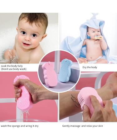 XJSGS 2Pcs Exfoliating Bath Sponge Shower Brush with Sticky Hook for Baby Kids Adults - Buy Online on GoSupps.com