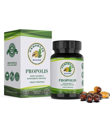 Brazilian Bee Propolis Softgel 1000mg Immune Booster & Antioxidant Supplement | All Natural Allergy Relief - 50 Days Supply - Buy Online on GoSupps.com