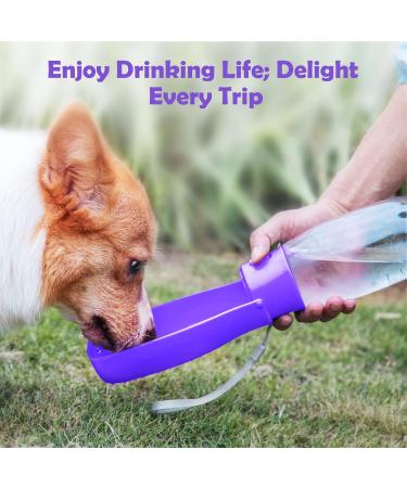 Peteast Foldable Dog Drinking Bottle | Dishwasher-Safe | Portable & Exhaustion-Proof for Hiking | Perfect for Dogs & Cats - Roland Purple - Buy Online on GoSupps.com