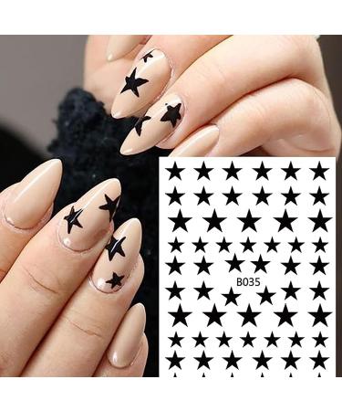 Colorful Stars 3D Nail Art Stickers - Self-Adhesive Glitter Decals for Manicure DIY - Buy Online on GoSupps.com