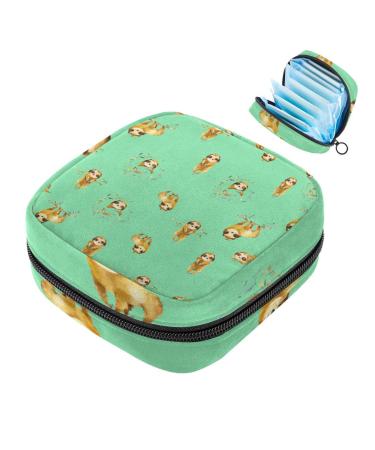 Women bands storage bag menstrual cup pocket girl travel big capacity make-up women bandage organizer cute animal sloth pattern color 1