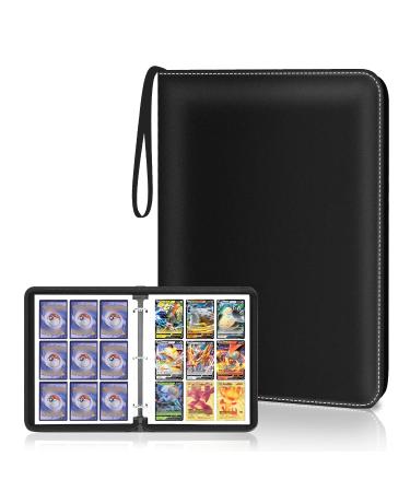 HESPLUS 900 Pockets Trading Card Album Folder, Baseball Card Binder with Sleeves, Collectible Trading Album for Baseball Cards, Trading Cards, Football Cards, MTG, TCG, Game Cards, Sports Cards -Black 900 Pockets Black Card Binder