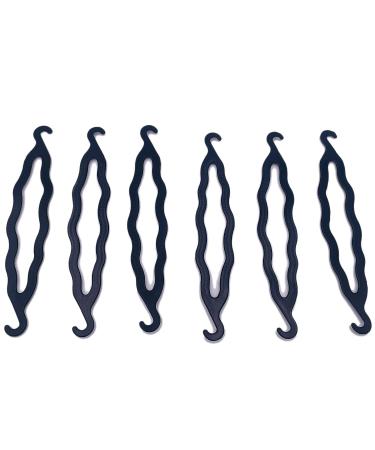 6 Pack Black Plastic Dutt Maker - Double Hook Hairstyling Tools for Twisted Braids Ponytails & More - Buy Online on GoSupps.com