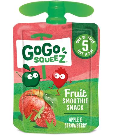 GoGo squeeZ Fruit Smoothie Snack Apple Strawberry 20 x 90g pouches - Buy Online on GoSupps.com