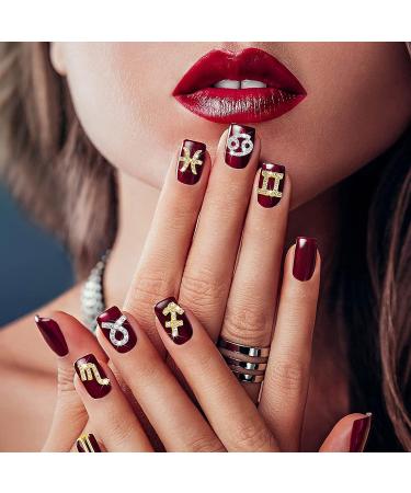 Noverlife 24PCS Zodiac Nail Charms: Gold & Silver Constellation Pendants for Nail Art - Buy Online on GoSupps.com