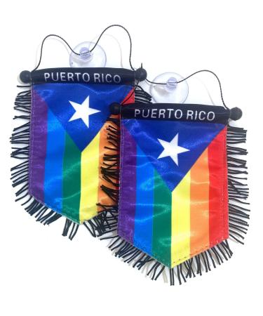 Puerto Rico Car Flag LGBT