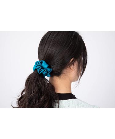 Qidkeo 100% Mulberry Silk Scrunchies 3 Pack - 22 Momme - White Pink Peacock Blue - Buy Online on GoSupps.com