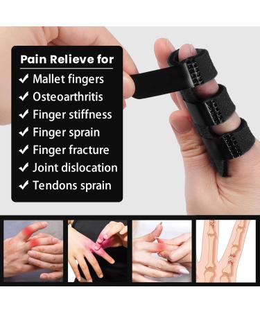 Trigger Finger Splint - Adjustable Finger Brace for Straightening & Supporting Index Middle Ring Finger - 4 Pack One Size - Black - Buy Online on GoSupps.com