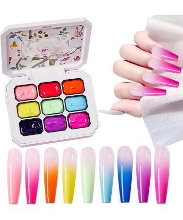 SVCEQZE Painting Gel 225 gml gradient painting gel nail gel palette 9 colors nail gel paint palette nails art kit accessories for home use women and girls - Buy Online on GoSupps.com
