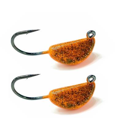Sheepshead Jig, 2 Pack, Standup Style Jig, Saltwater Fishing Jig, Ultra Tough Powder Coat Finish with 2X Hook, 1/2-2oz Sizes, Multiple Colors, Made in The USA 1oz Orange Crab