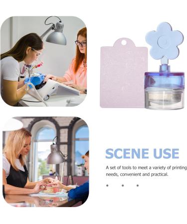 FOMIYES French Nail Stamper Silicone Nail Art Stamper Flower Shaped Nail Stamper with Cushion Manicure Tools for Women Girls DIY Nails - Buy Online on GoSupps.com